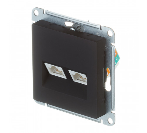 Розетка компьютерная Systeme Electric AtlasDesign встраиваемая карбон 2хRJ45 (ATN001085) Розетка компьютерная Systeme Electric AtlasDesign встраиваемая карбон 2хRJ45 (ATN001085)