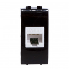 Розетка для кабель-канала компьютерная DKC Brava черная RJ45 2 модуля (77654N)