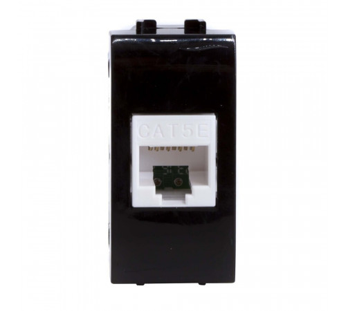 Розетка для кабель-канала компьютерная DKC Brava черная RJ45 2 модуля (77654N) Розетка для кабель-канала компьютерная DKC Brava черная RJ45 2 модуля (77654N)