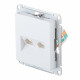 Розетка компьютерная Systeme Electric AtlasDesign встраиваемая белая 2хRJ45 (ATN000185)