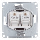 Розетка компьютерная Systeme Electric AtlasDesign встраиваемая карбон 2хRJ45 (ATN001085)