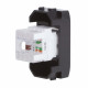 Розетка для кабель-канала компьютерная DKC Brava черная RJ45 2 модуля (77654N)
