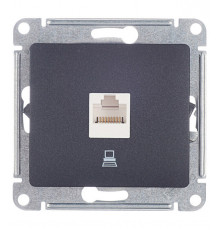 Розетка компьютерная Systeme Electric Glossa встраиваемая антрацит RJ45 (GSL000781К)