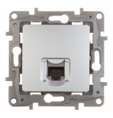 Розетка компьютерная Legrand Etika встраиваемая алюминий RJ45 (672441)
