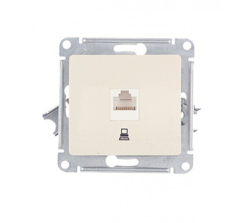 Розетка компьютерная Systeme Electric Glossa встраиваемая бежевая RJ45 (GSL000281K) Розетка компьютерная Systeme Electric Glossa встраиваемая бежевая RJ45 (GSL000281K)
