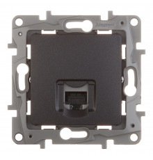 Розетка компьютерная Legrand Etika встраиваемая антрацит RJ45 (672641)