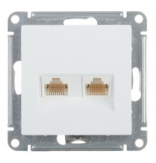 Розетка компьютерная Systeme Electric AtlasDesign встраиваемая белая 2хRJ45 (ATN000185)