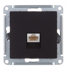 Розетка компьютерная Systeme Electric AtlasDesign встраиваемая карбон RJ45 (ATN001083)