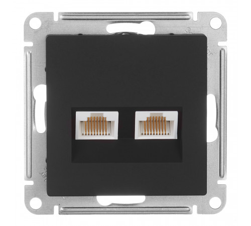 Розетка компьютерная Systeme Electric AtlasDesign встраиваемая карбон 2хRJ45 (ATN001085) Розетка компьютерная Systeme Electric AtlasDesign встраиваемая карбон 2хRJ45 (ATN001085)