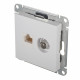 Розетка телевизионная/ компьютерная Systeme Electric AtlasDesign встраиваемая белая TV/ RJ45 (ATN000189)