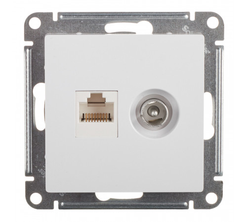 Розетка телевизионная/ компьютерная Systeme Electric AtlasDesign встраиваемая белая TV/ RJ45 (ATN000189) Розетка телевизионная/ компьютерная Systeme Electric AtlasDesign встраиваемая белая TV/ RJ45 (ATN000189)