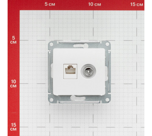 Розетка телевизионная/ компьютерная Systeme Electric Glossa встраиваемая белая TV/ RJ45 (GSL000189) Розетка телевизионная/ компьютерная Systeme Electric Glossa встраиваемая белая TV/ RJ45 (GSL000189)