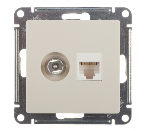 Розетка телевизионная/ компьютерная Systeme Electric AtlasDesign встраиваемая бежевая TV/ RJ45 (ATN000289) Розетка телевизионная/ компьютерная Systeme Electric AtlasDesign встраиваемая бежевая TV/ RJ45 (ATN000289)
