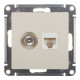 Розетка телевизионная/ компьютерная Systeme Electric AtlasDesign встраиваемая бежевая TV/ RJ45 (ATN000289)