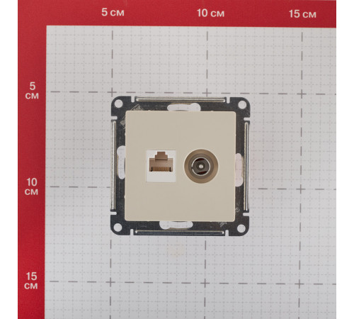 Розетка телевизионная/ компьютерная Systeme Electric AtlasDesign встраиваемая бежевая TV/ RJ45 (ATN000289) Розетка телевизионная/ компьютерная Systeme Electric AtlasDesign встраиваемая бежевая TV/ RJ45 (ATN000289)
