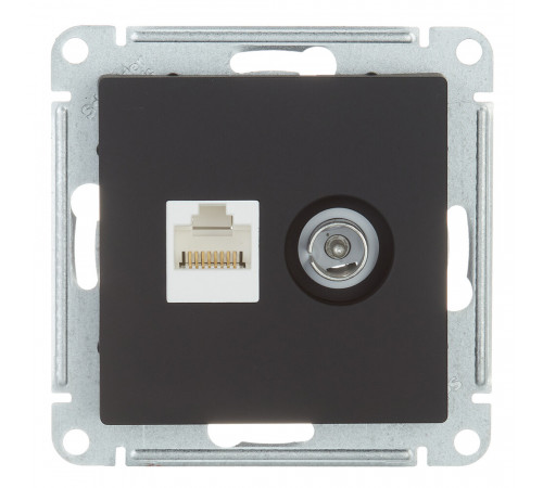 Розетка телевизионная/ компьютерная Systeme Electric AtlasDesign встраиваемая карбон TV/ RJ45 (ATN001089) Розетка телевизионная/ компьютерная Systeme Electric AtlasDesign встраиваемая карбон TV/ RJ45 (ATN001089)