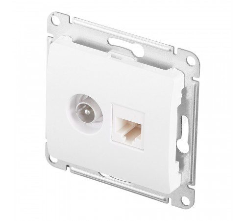 Розетка телевизионная/ компьютерная Systeme Electric Glossa встраиваемая белая TV/ RJ45 (GSL000189) Розетка телевизионная/ компьютерная Systeme Electric Glossa встраиваемая белая TV/ RJ45 (GSL000189)