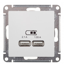 Розетка USB Systeme Electric AtlasDesign встраиваемая белая 2хUSB-А (ATN000133)