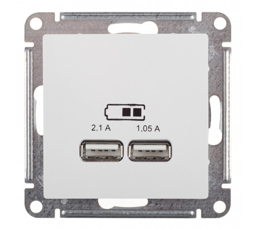 Розетка USB Systeme Electric AtlasDesign встраиваемая белая 2хUSB-А (ATN000133) Розетка USB Systeme Electric AtlasDesign встраиваемая белая 2хUSB-А (ATN000133)