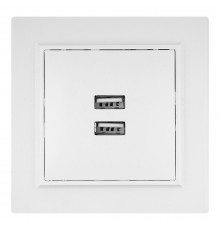 Розетка USB EKF Минск встраиваемая белая 2хUSB-А (ERR-2USB-100)