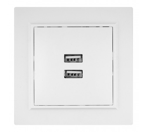 Розетка USB EKF Минск встраиваемая белая 2хUSB-А (ERR-2USB-100) Розетка USB EKF Минск встраиваемая белая 2хUSB-А (ERR-2USB-100)