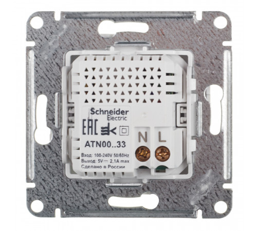 Розетка USB Systeme Electric AtlasDesign встраиваемая белая 2хUSB-А (ATN000133) Розетка USB Systeme Electric AtlasDesign встраиваемая белая 2хUSB-А (ATN000133)