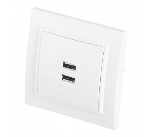 Розетка USB EKF Минск встраиваемая белая 2хUSB-А (ERR-2USB-100) Розетка USB EKF Минск встраиваемая белая 2хUSB-А (ERR-2USB-100)