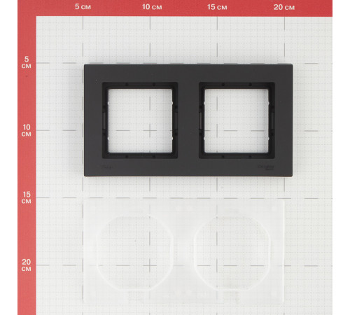 Рамка Systeme Electric AtlasDesign Aqua двухместная карбон (ATN441002)