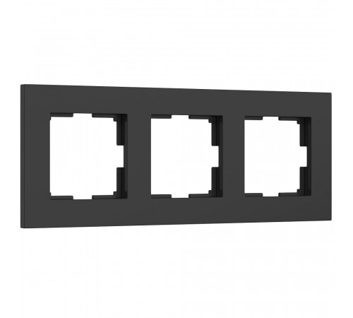 Рамка Werkel Slab трехместная черная софт (a062801)