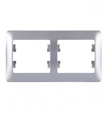 Рамка Systeme Electric Glossa двухместная алюминий (GSL000302)