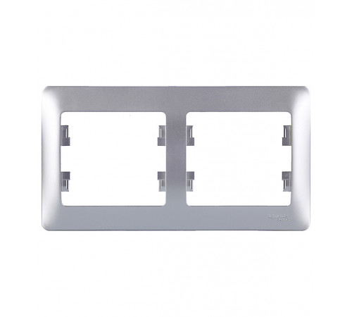 Рамка Systeme Electric Glossa двухместная алюминий (GSL000302)