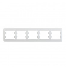 Рамка Systeme Electric Glossa пятиместная белая (GSL000105)