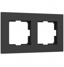Рамка Werkel Slab двухместная черная софт (a062800)