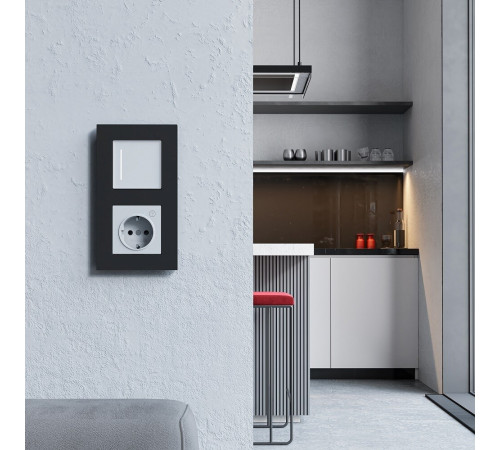Рамка Werkel Slab двухместная черная софт (a062800)