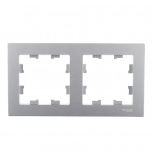 Рамка Systeme Electric AtlasDesign двухместная алюминий (ATN000302)