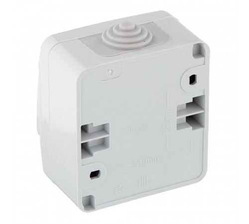 Выключатель Systeme Electric Этюд двухклавишный накладной серый (BA10-042C) Выключатель Systeme Electric Этюд двухклавишный накладной серый (BA10-042C)