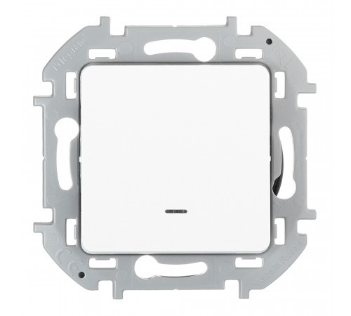 Выключатель Legrand Inspiria одноклавишный встраиваемый белый с подсветкой (673610) Выключатель Legrand Inspiria одноклавишный встраиваемый белый с подсветкой (673610)