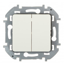 Выключатель Legrand Inspiria двухклавишный встраиваемый слоновая кость (673621)