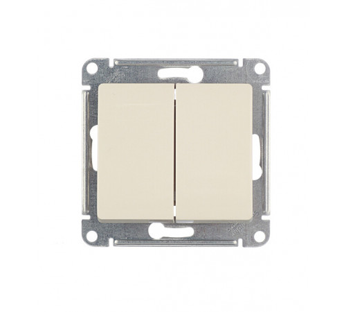 Выключатель Systeme Electric Glossa двухклавишный встраиваемый бежевый (GSL000251) Выключатель Systeme Electric Glossa двухклавишный встраиваемый бежевый (GSL000251)