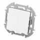 Выключатель Legrand Inspiria двухклавишный встраиваемый белый (673620)