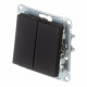 Выключатель Systeme Electric AtlasDesign двухклавишный встраиваемый карбон (ATN001051)