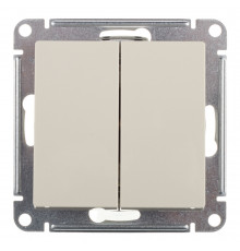 Выключатель Systeme Electric AtlasDesign двухклавишный встраиваемый бежевый (ATN000251)