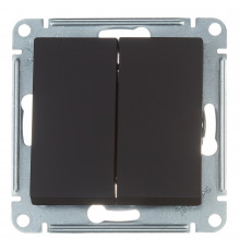 Выключатель Systeme Electric AtlasDesign двухклавишный встраиваемый карбон (ATN001051)