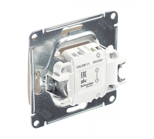 Выключатель Systeme Electric Glossa одноклавишный встраиваемый титан (GSL000411) Выключатель Systeme Electric Glossa одноклавишный встраиваемый титан (GSL000411)