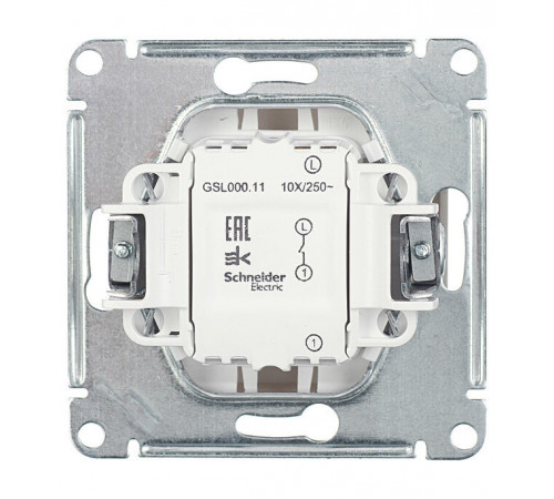 Выключатель Systeme Electric Glossa одноклавишный встраиваемый титан (GSL000411) Выключатель Systeme Electric Glossa одноклавишный встраиваемый титан (GSL000411)