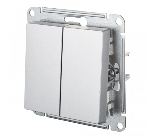Выключатель Systeme Electric AtlasDesign двухклавишный встраиваемый алюминий (ATN000351) Выключатель Systeme Electric AtlasDesign двухклавишный встраиваемый алюминий (ATN000351)