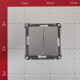 Выключатель Systeme Electric AtlasDesign двухклавишный встраиваемый алюминий (ATN000351)