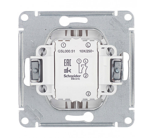 Выключатель Systeme Electric Glossa двухклавишный встраиваемый алюминий (GSL000351) Выключатель Systeme Electric Glossa двухклавишный встраиваемый алюминий (GSL000351)