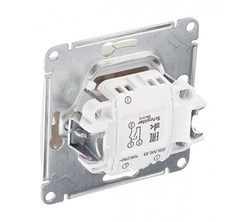 Выключатель Systeme Electric Glossa двухклавишный встраиваемый бежевый с подсветкой (GSL000253) Выключатель Systeme Electric Glossa двухклавишный встраиваемый бежевый с подсветкой (GSL000253)