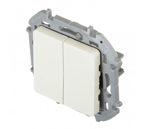 Выключатель Legrand Inspiria двухклавишный встраиваемый слоновая кость (673621) Выключатель Legrand Inspiria двухклавишный встраиваемый слоновая кость (673621)